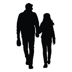 Family silhouette on white.