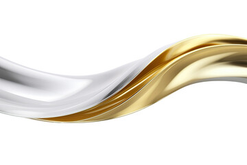 Metallic flow swirl wave or intertwined isolated on transparent background, Curvy metal shape, abstract motion liquid twisted.