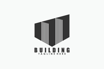 building logo design with letter m creative concept