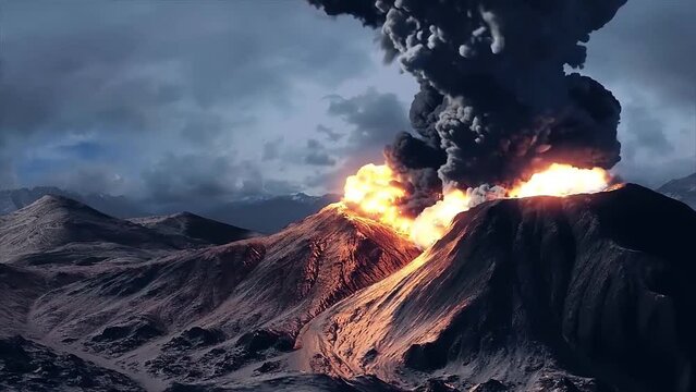 Eruption of the volcano 