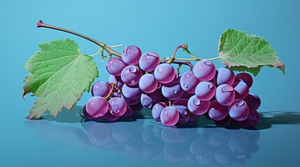 Fototapeta premium grape_fruits_photorealism_style_on_turquoise_background