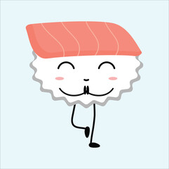 cute sushi vector illustration. Suitable for sticker, t-shirt, mug, etc.Eps 10