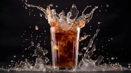 iced coffee with splashes 