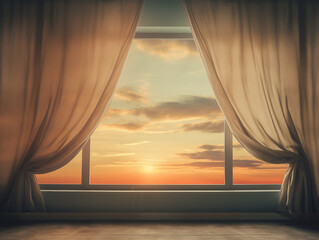 window and curtain.