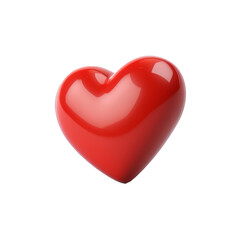 3d heart icon isolated on transparent background. AI generated.