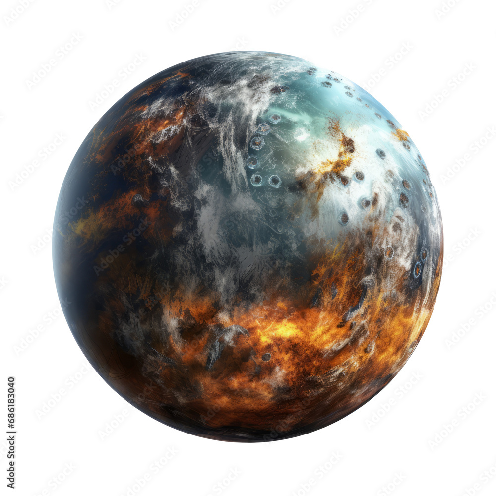 Poster planet isolated on transparent background. ai generated.