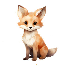 Fototapeta premium Cute Watercolor Fox Illustration