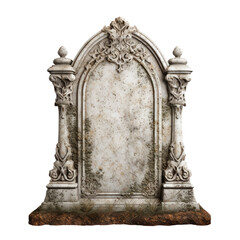 Tombstone gravestone isolated on transparent background. AI generated.