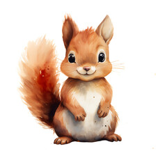 Fototapeta premium Watercolor Cute Squirrel Illustration
