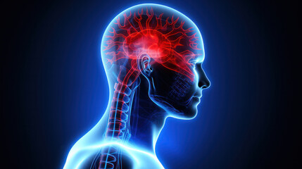 Headache human, x-ray medical concept. - obrazy, fototapety, plakaty