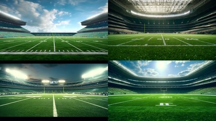 green_field in american football stadium Ai Generative