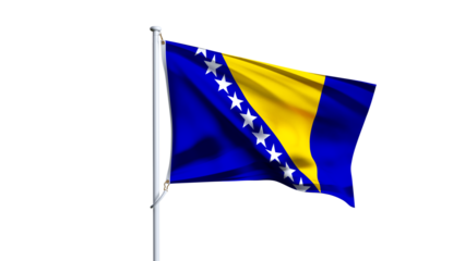 3D render of herzegovinian flag isolated on white background, waving flag of herzegovinian