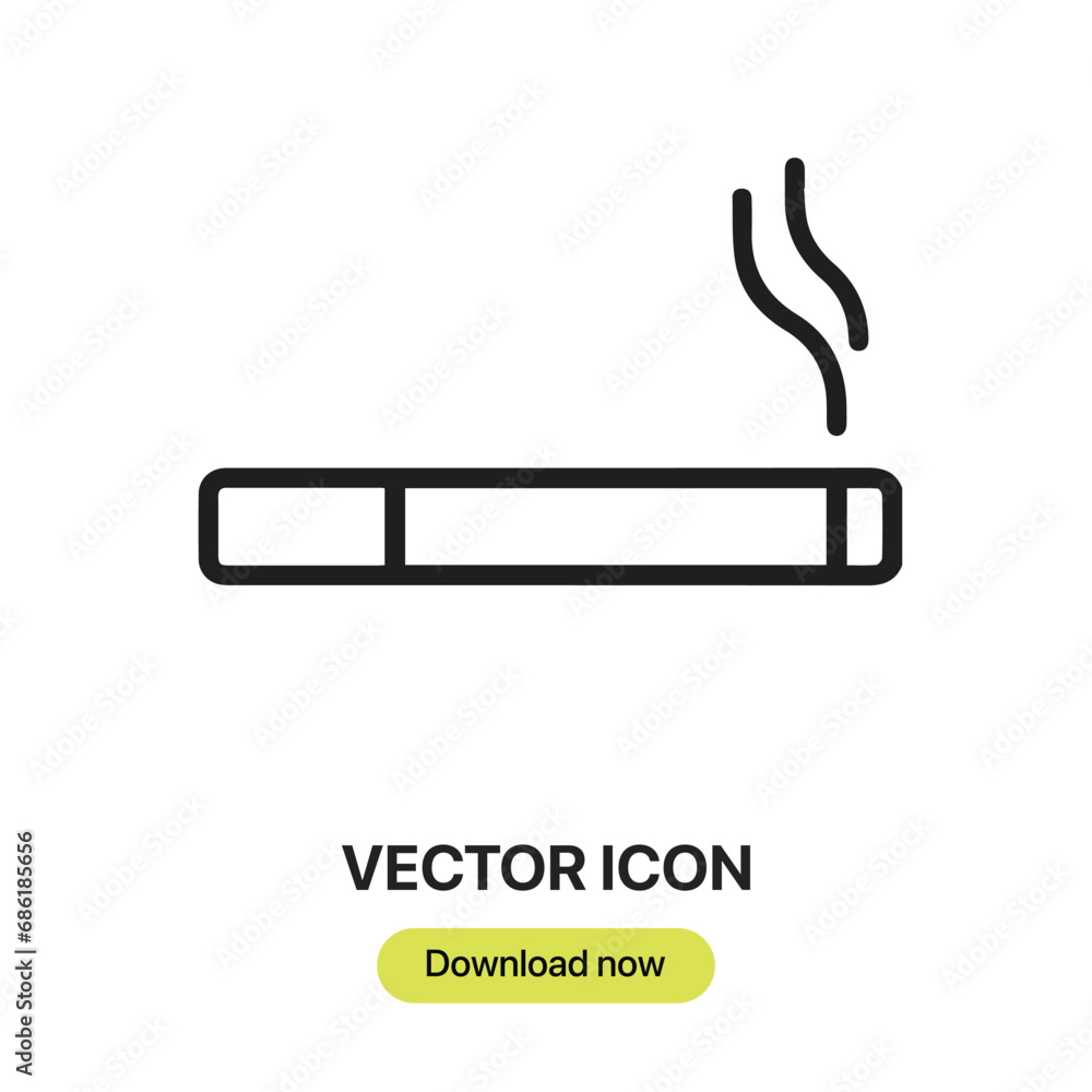 Poster smoke icon vector. linear-style sign for mobile concept and web design. smoke symbol illustration. p