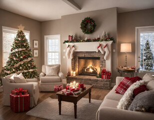 christmas tree with fireplace