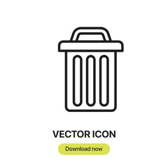 Trash Can icon vector. Linear-style sign for mobile concept and web design. Trash Can symbol illustration. Pixel vector graphics - Vector.	

