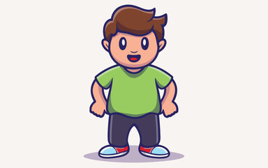 cartoon illustration of a boy with a smile