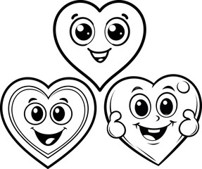 Heart vector coloring page