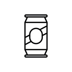 beer iconSoda can icon vector in thin line and flat style with editable stroke on white background. Dented soda cans icons set. Beverage, beer and brewing sign and symbol. Vector illustration