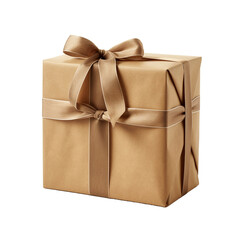 A photo of a wrapped gift isolated on transparent background