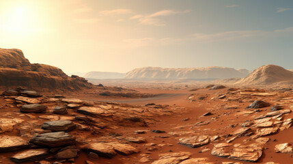 Imaginary Martian-like landscape