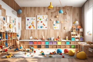 interior of modern playroom of kids