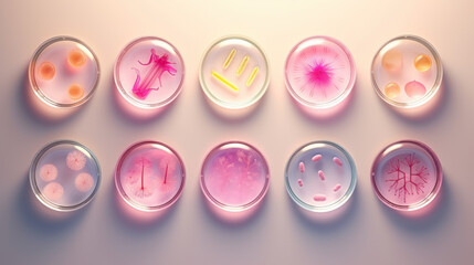 Petri dishes with bacterial culture