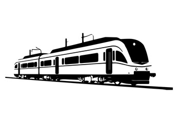 silhouette of the electric train vector illustrator , fast image, simple flat design.