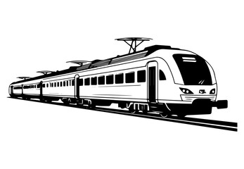 silhouette of the electric train vector illustrator , fast image, simple flat design.