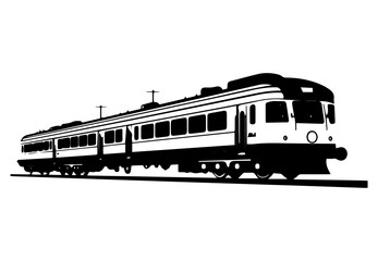 silhouette of the electric train vector illustrator , fast image, simple flat design.