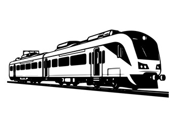 silhouette of the electric train vector illustrator , fast image, simple flat design.