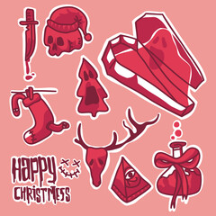 Clip art with gothic Christmas theme