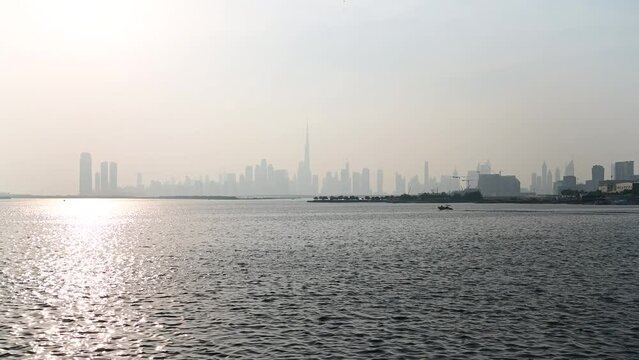 Scenic View of Dubai City from Dubai Creek Harbour