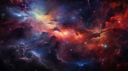 hyperreal illustration of a colorful galaxy, copy space, 16:9