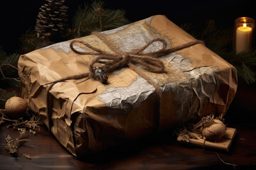 Fototapeta na wymiar Christmas Gift Wrapping