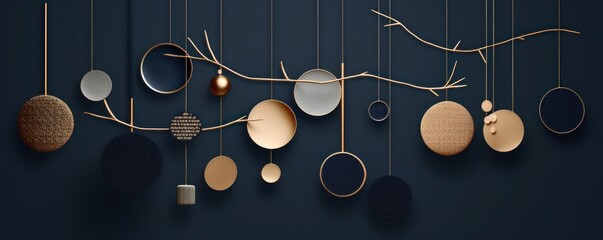 christmas ornaments and geometric shapes