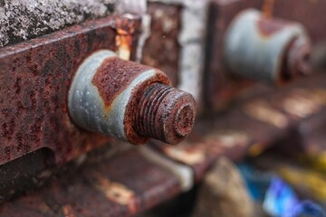 old bolt in a abandoned old railway