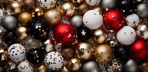christmas black gold glitter gold metallic decorations.