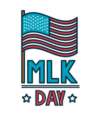 martin luther king day illustration and flag