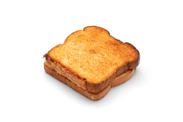 Grilled Cheese Sandwich at an angle Isolated on background with shadow