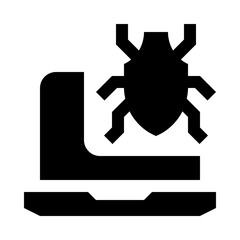 Computer virus solid icon