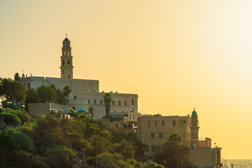 Fototapeta premium View of the Old Jaffa district at sunset, Israel