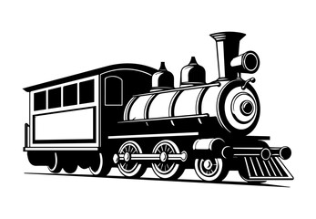 silhouette of the old train vector illustrator, vintage train.
