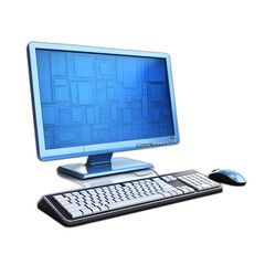 computer isolated on transparent or white background, png