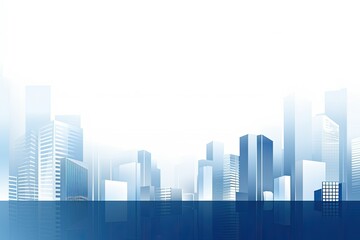 business background with blue city building silhouette