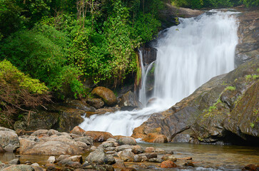 A beautiful waterfall in Munnar Kerala India Asia