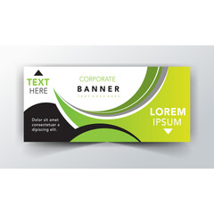 Business editable webinar horizontal banner template new design. Modern banner design with black and white background and yellow frame shape. Usable for banner, cover, and header.
