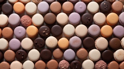 macarons pattern flat lay in neutral colors, 16:9