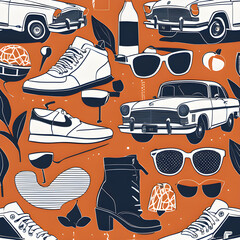 seamless pattern with cars
