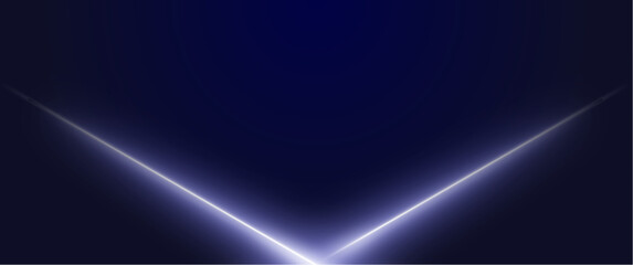 abstract futuristic v shape neon glow blue ray line vector illustration for background, element, graphic, banner