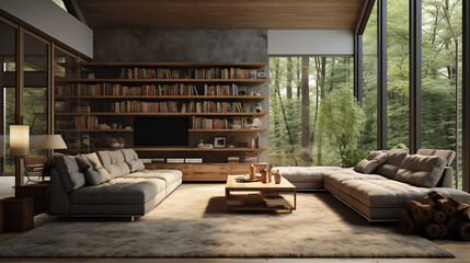 living room with fireplace